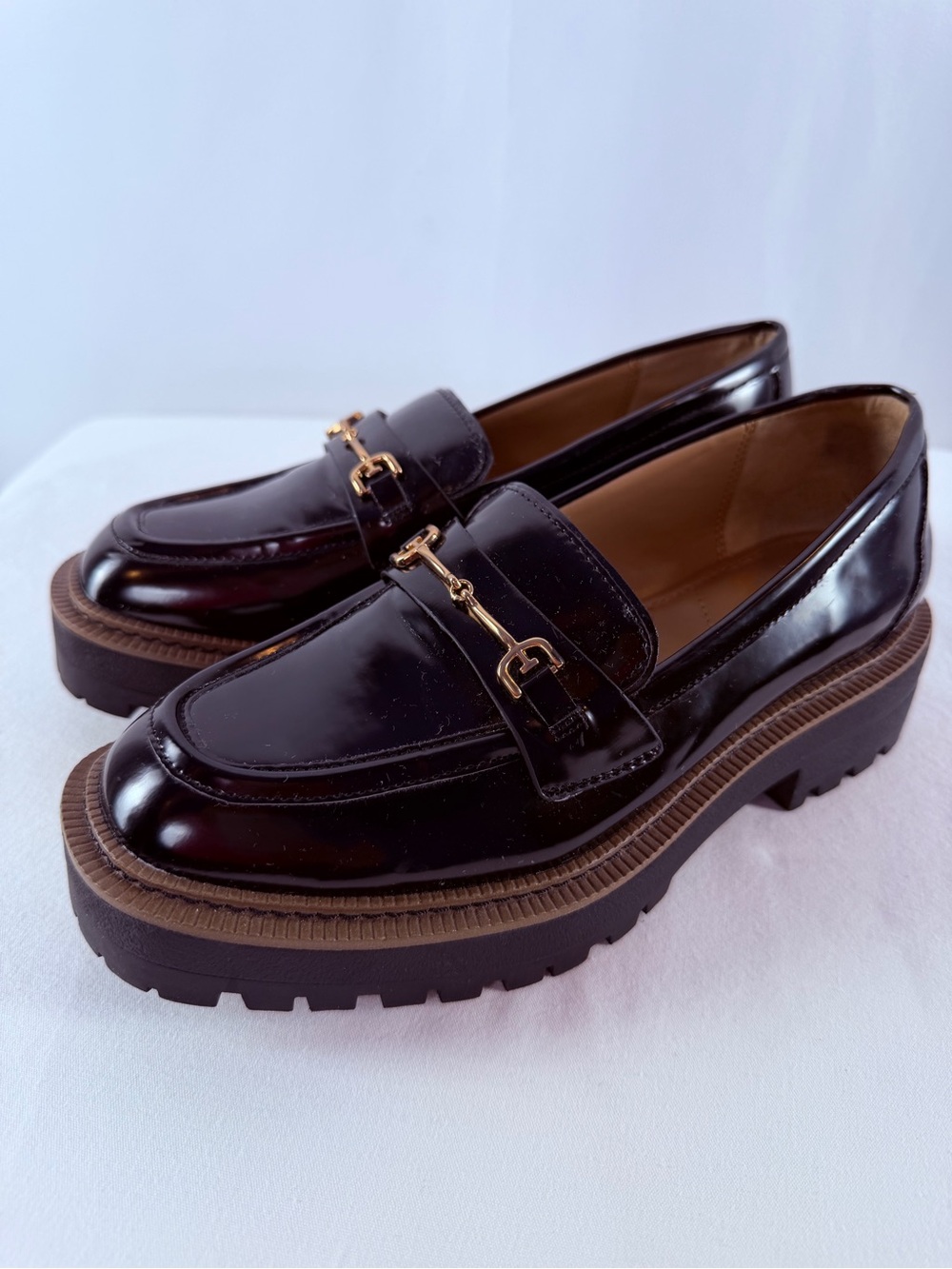 Sam Edelman Laurs Platform Lug Sole Horsebit Loafer in Black Size 7.5 - Picture 6 of 12